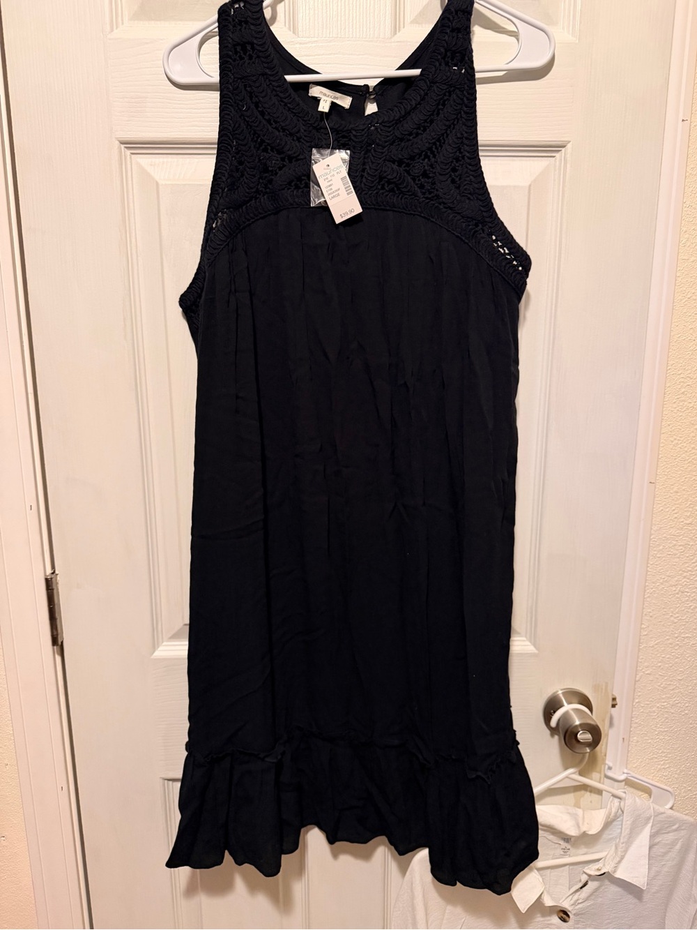 Maurices Black Crochet Yoke Sleeveless Dress